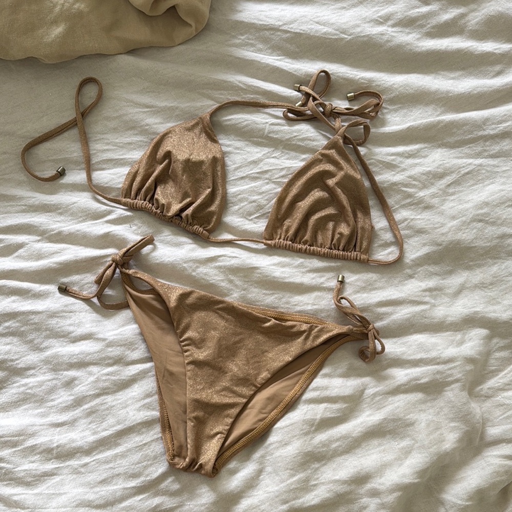 Vitamin A Golden Glow Metallic Swim set